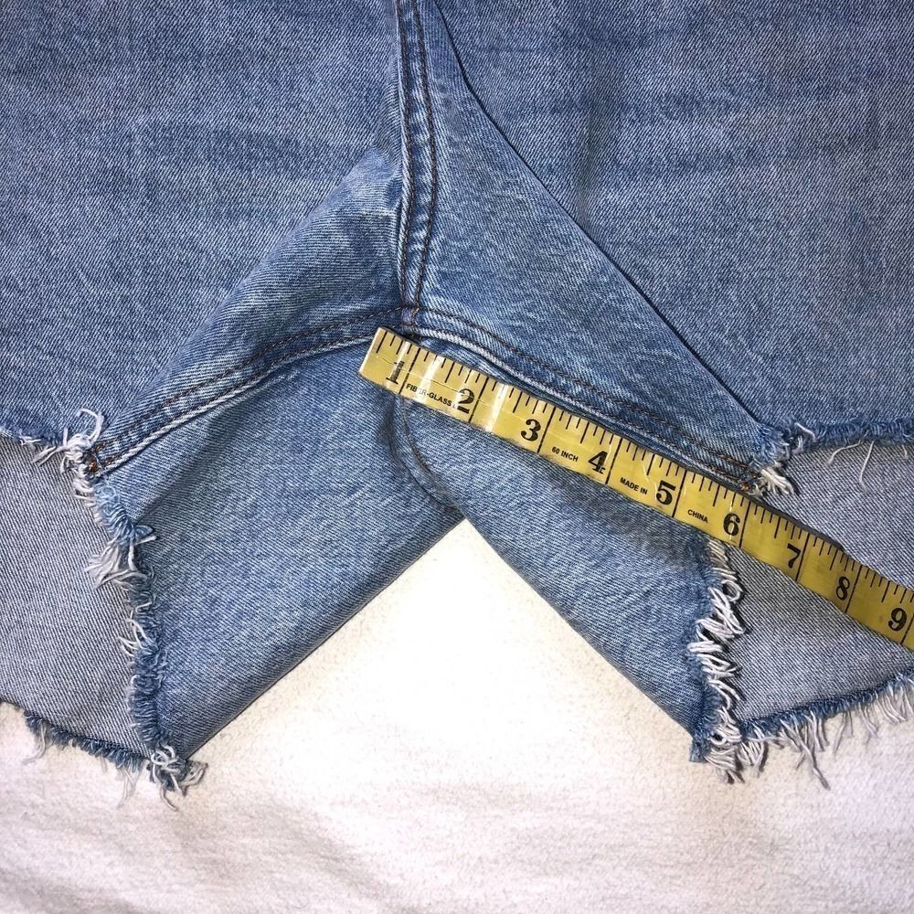 Abercrombie & Fitch Curve Love Distressed Blue Low Rise 90's Baggy Shorts- 37x24 - Picture 10 of 10